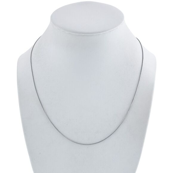 Vintage Sterling Silver 925 1mm Box Chain Necklace 18" - Picture 1 of 3